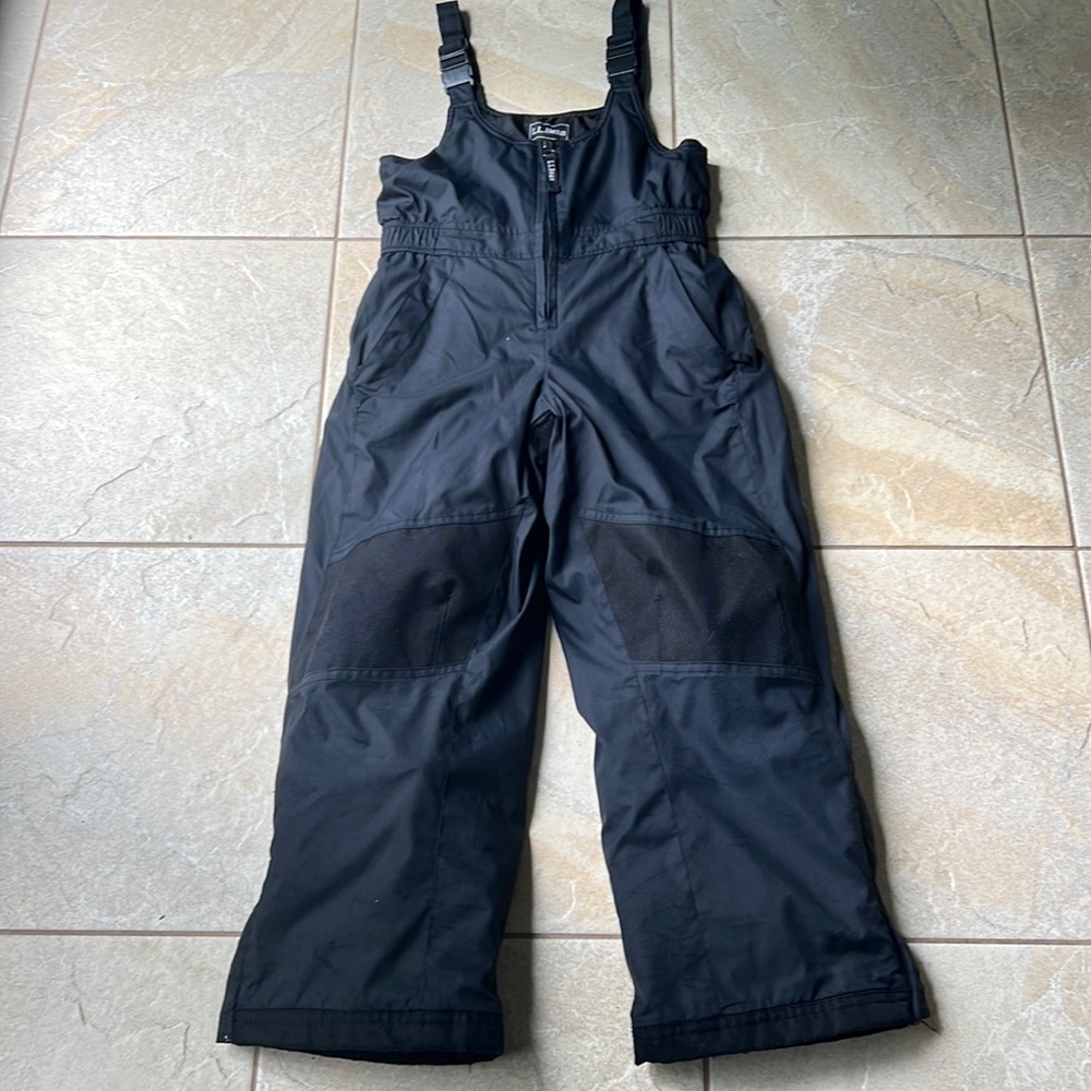 L.L. Bean Kids Black Bib Snowpants size 6x-7